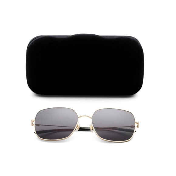 GUCCI Gold/Grey 59mm Square Sunglasses - Picture 1 of 2